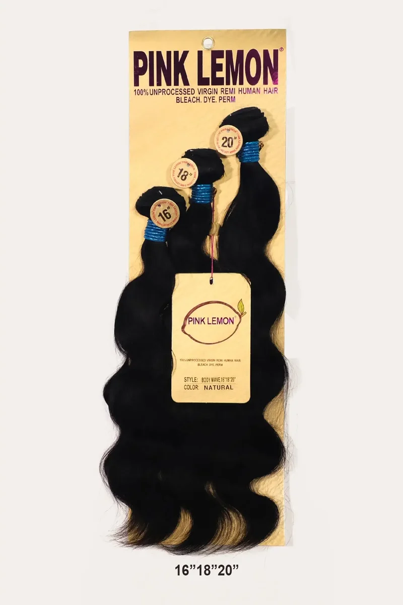 PINK LEMON 15A 100% UNRPOCESSED VIRGIN REMI HUMAN HAIR BODY WAVE