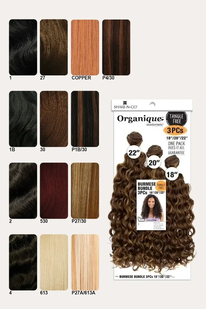 SHAKE N GO ORGANIQUE BURMESE CURL BUNDLE 3PCS 18"20"22"