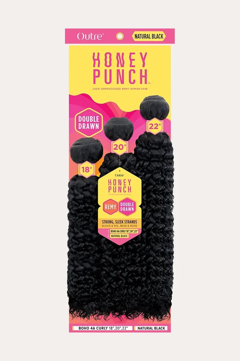 OUTRE HONEY PUNCH HUMAN HAIR WEAVE - BOHO 4A CURLY (MULTI)