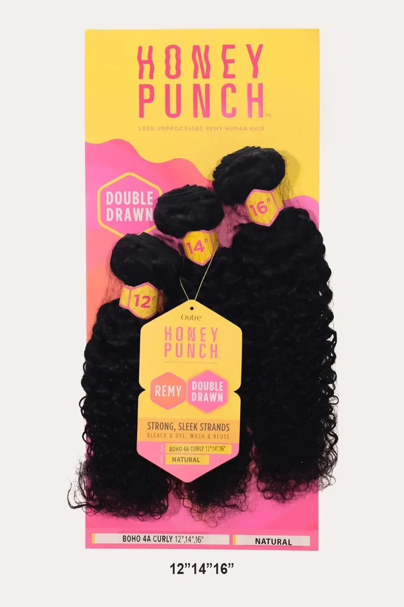 OUTRE HONEY PUNCH HUMAN HAIR WEAVE - BOHO 4A CURLY (MULTI)