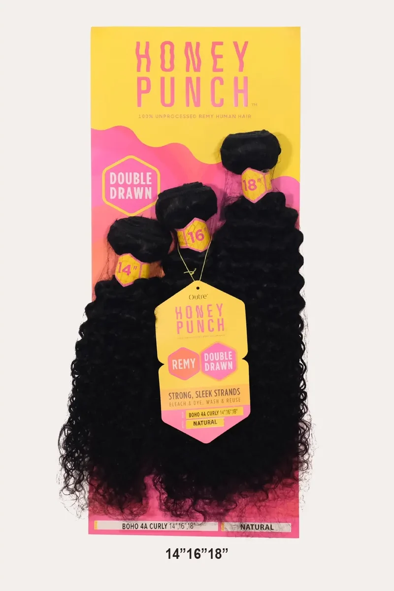 OUTRE HONEY PUNCH HUMAN HAIR WEAVE - BOHO 4A CURLY (MULTI)