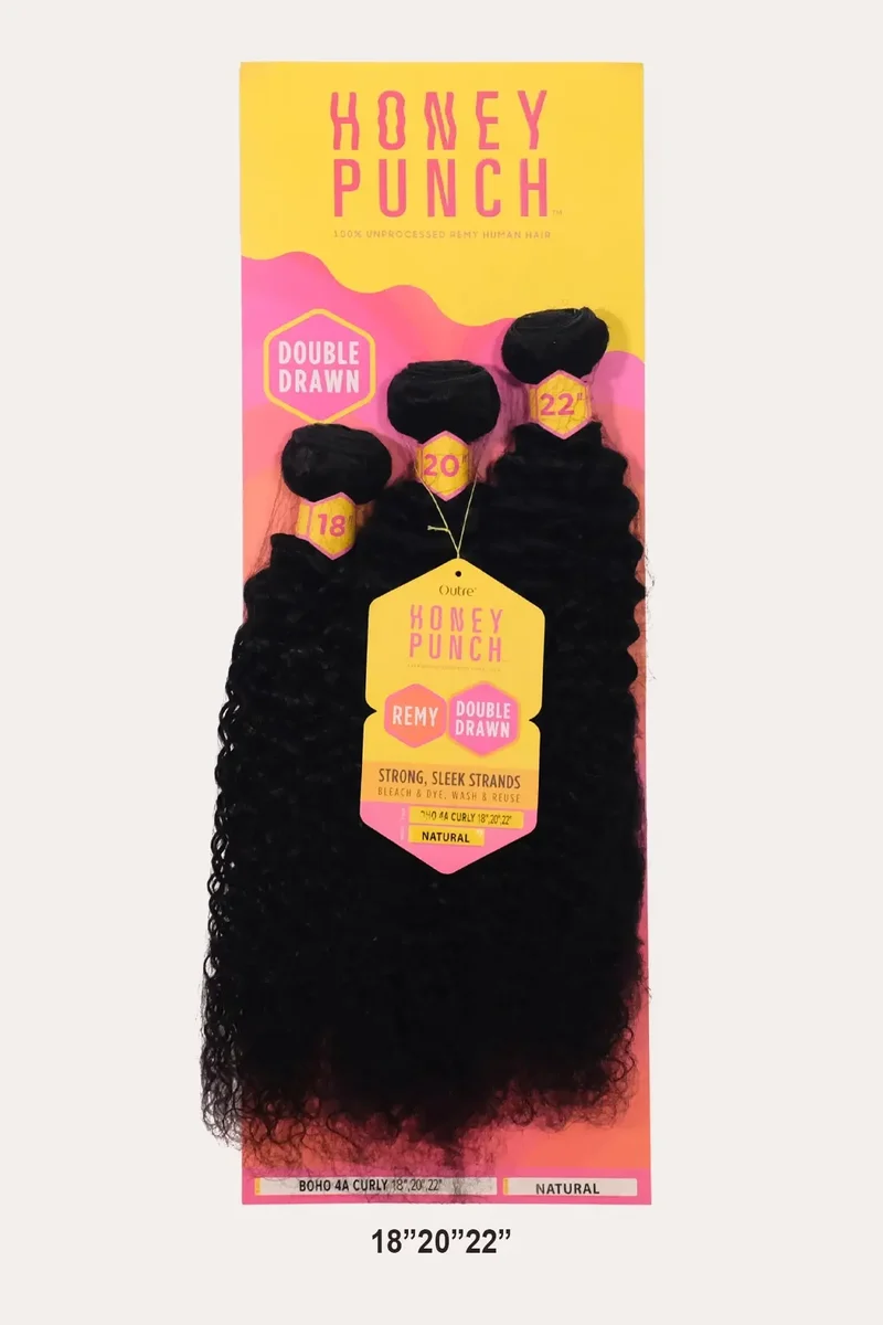 OUTRE HONEY PUNCH HUMAN HAIR WEAVE - BOHO 4A CURLY (MULTI)