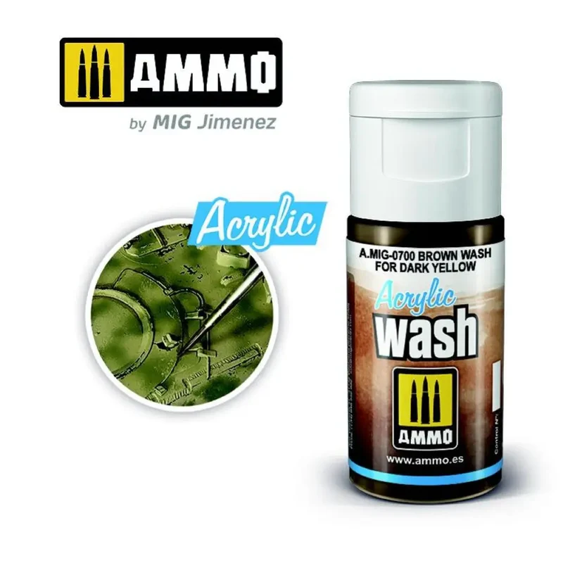 ACRYLIC WASH Brown Wash for Dark Yellow AMIG0700