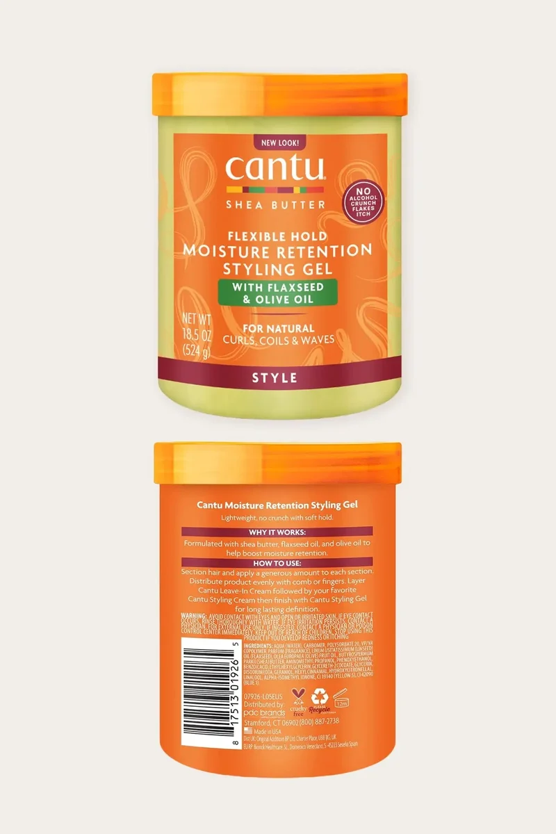 CANTU MOISTURE RETENTION STYLING GEL WITH FLAXSEED & OLIVE OIL 18.5oz