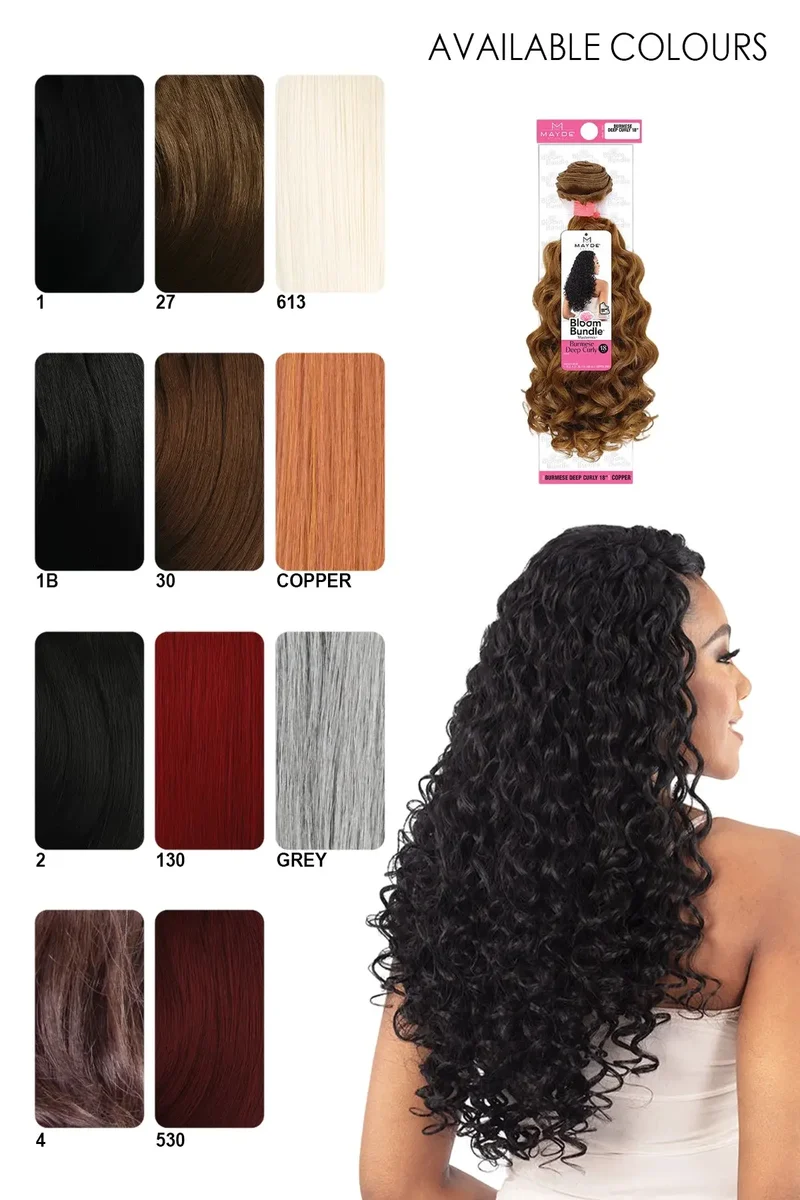 MAYDE BLOOM BURMESE DEEP CURLY BUNDLE 18"