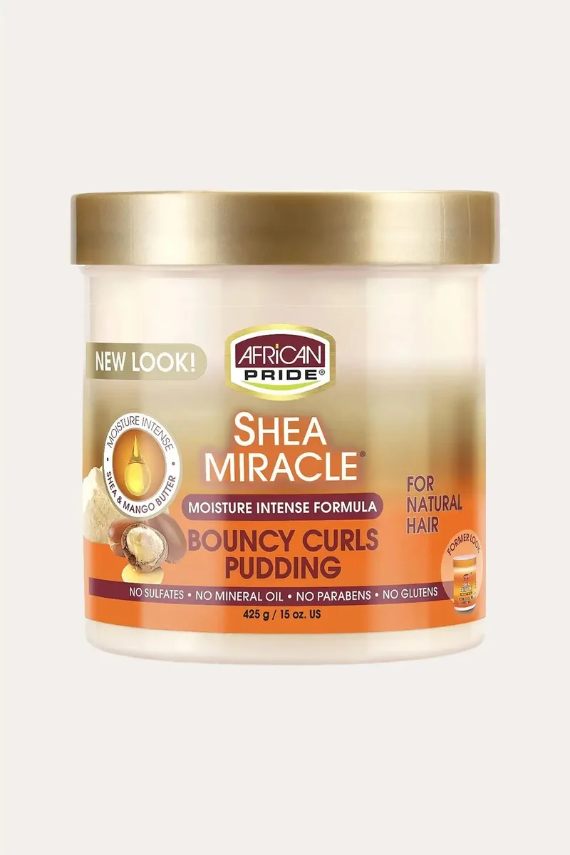 AFRICAN PRIDE SHEA MIRACLE BOUNCY CURLS PUDDING 15oz - SHEA BUTTER AND ARGAN OIL FOR HAIR