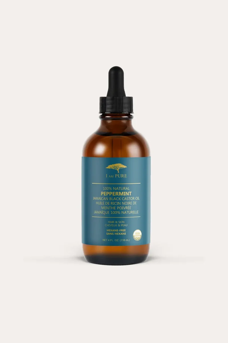I AM PURE 100% NATURAL JAMAICAN BLACK CASTOR OIL - PEPPERMINT