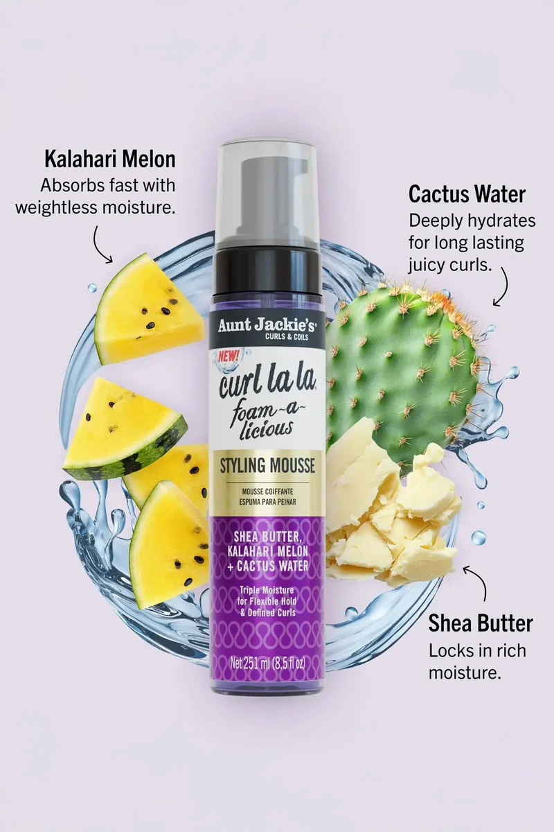 AUNT JACKIES CURL LA LA FOAM-A-LICIOUS STYLING MOUSSE 8.5oz