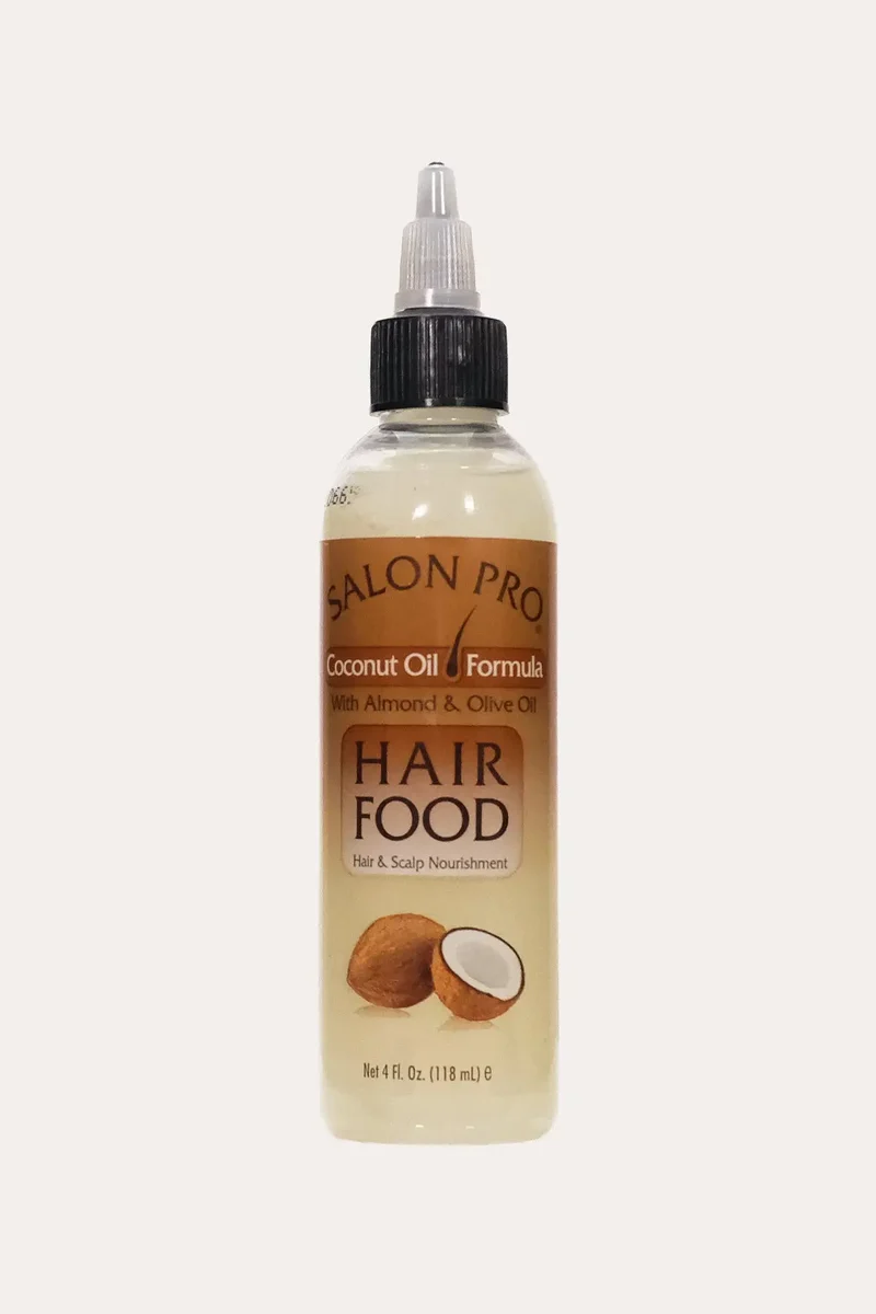 SALON PRO HAIR FOOD COCONUT OIL WITH ALMOND & OLIVE OIL 4oz