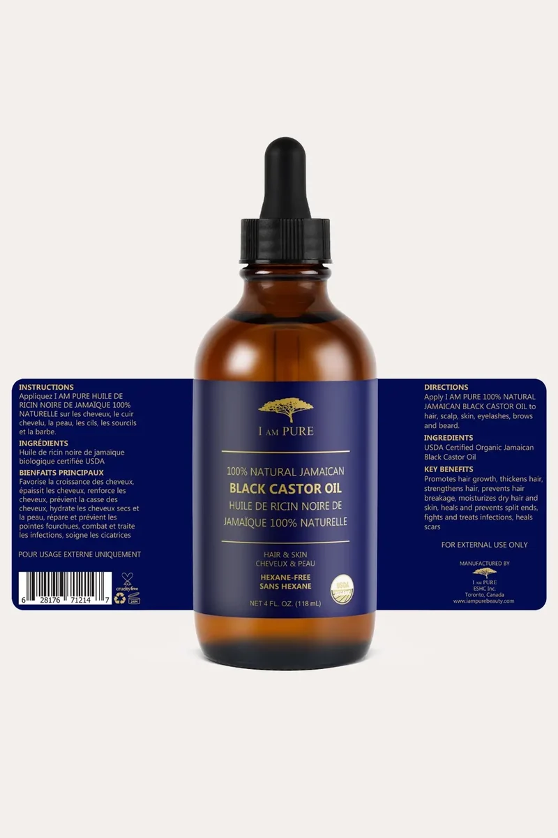 I AM PURE 100% NATURAL JAMAICAN BLACK CASTOR OIL