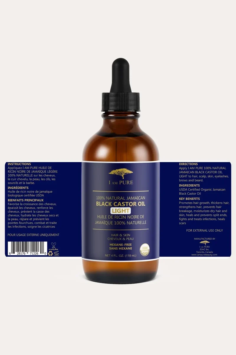 I AM PURE 100% NATURAL JAMAICAN BLACK CASTOR OIL
