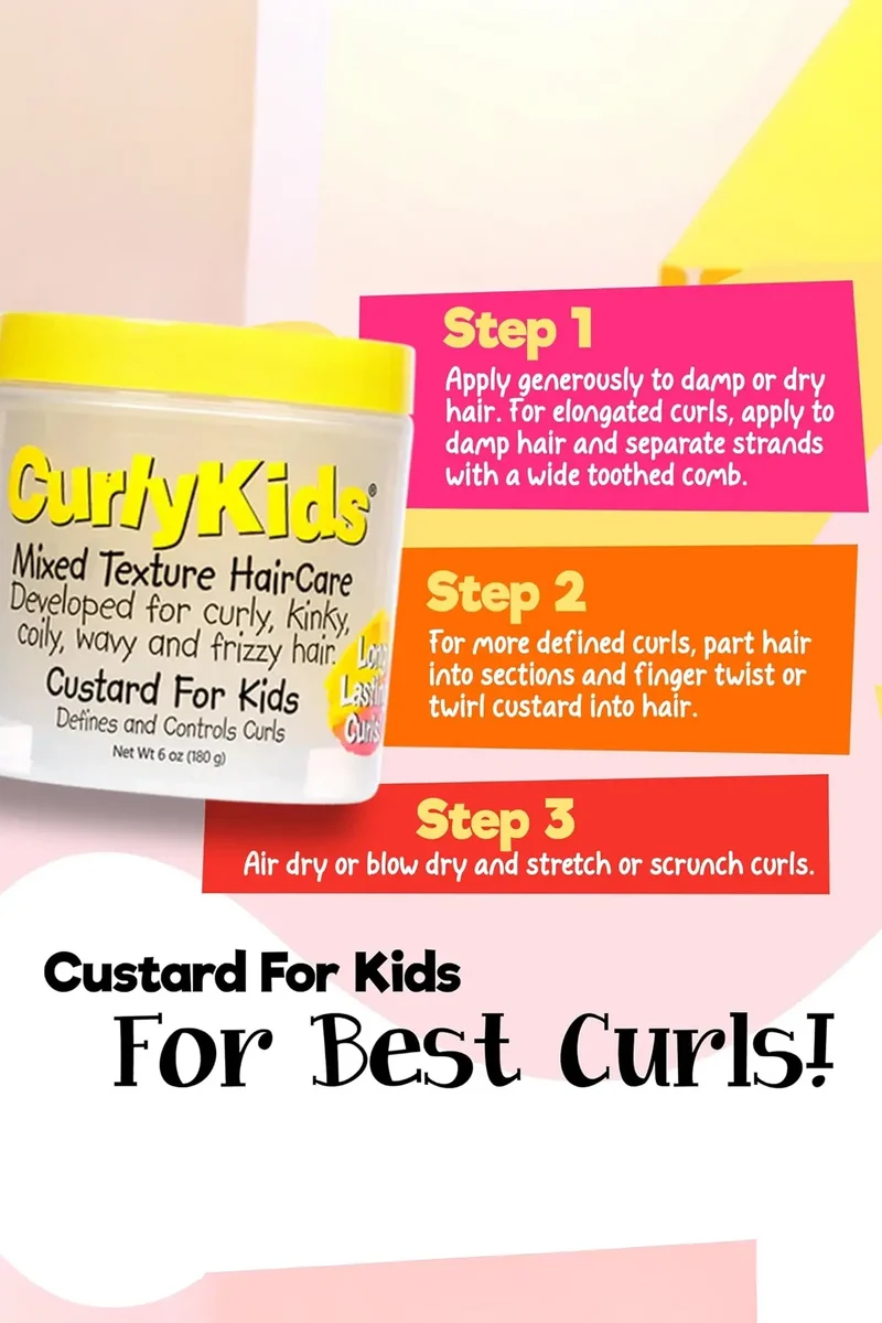 CURLY KIDS CUSTARD FOR KIDS DEFINES AND CONTROLS CURLS 6oz