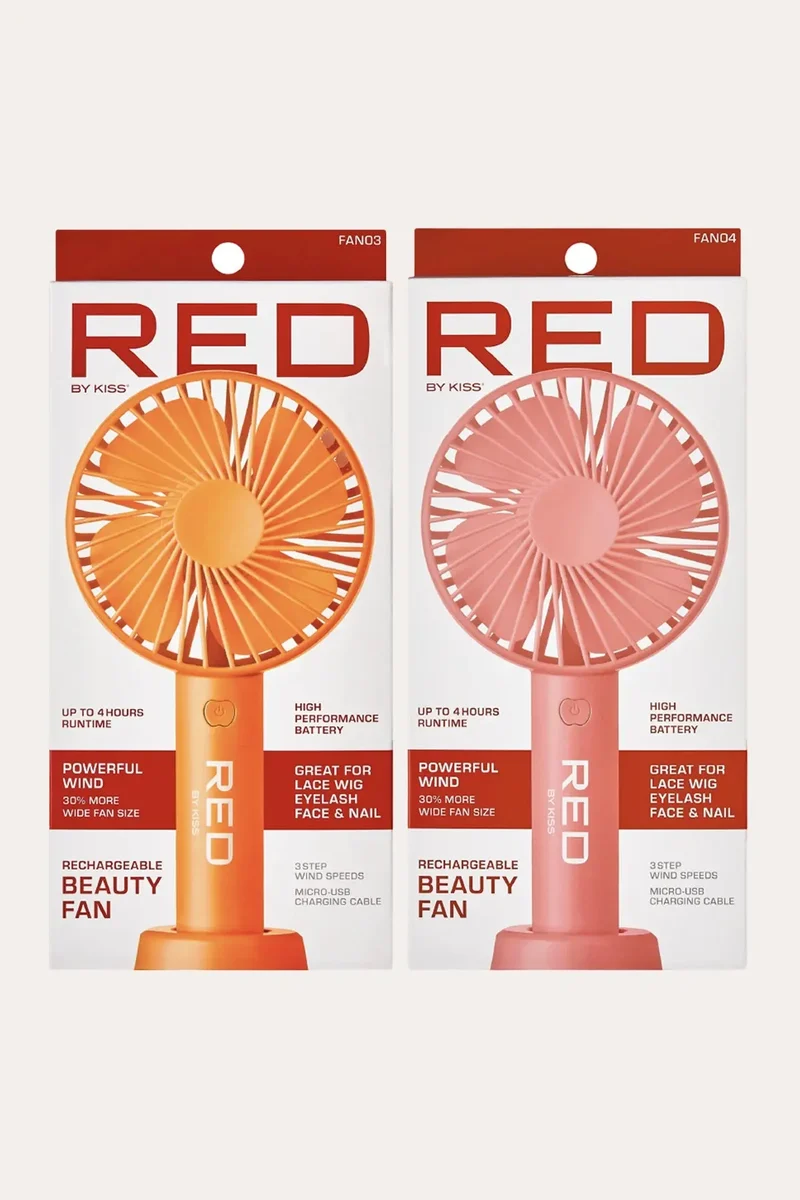 RED PORTABLE HANDHELD RECHARGEABLE BEAUTY FAN | Handheld Fan