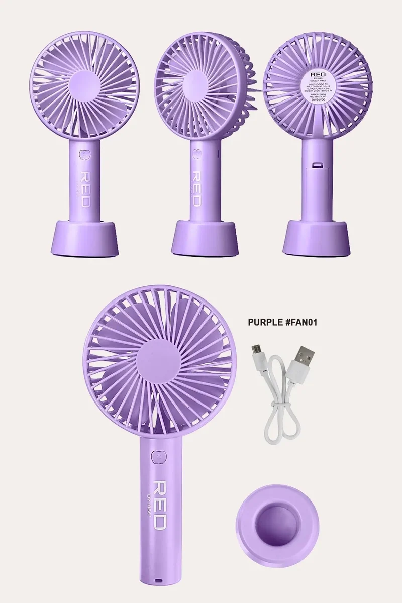 RED PORTABLE HANDHELD RECHARGEABLE BEAUTY FAN | Handheld Fan
