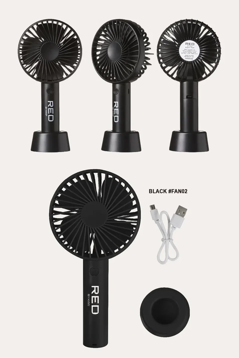 RED PORTABLE HANDHELD RECHARGEABLE BEAUTY FAN | Handheld Fan
