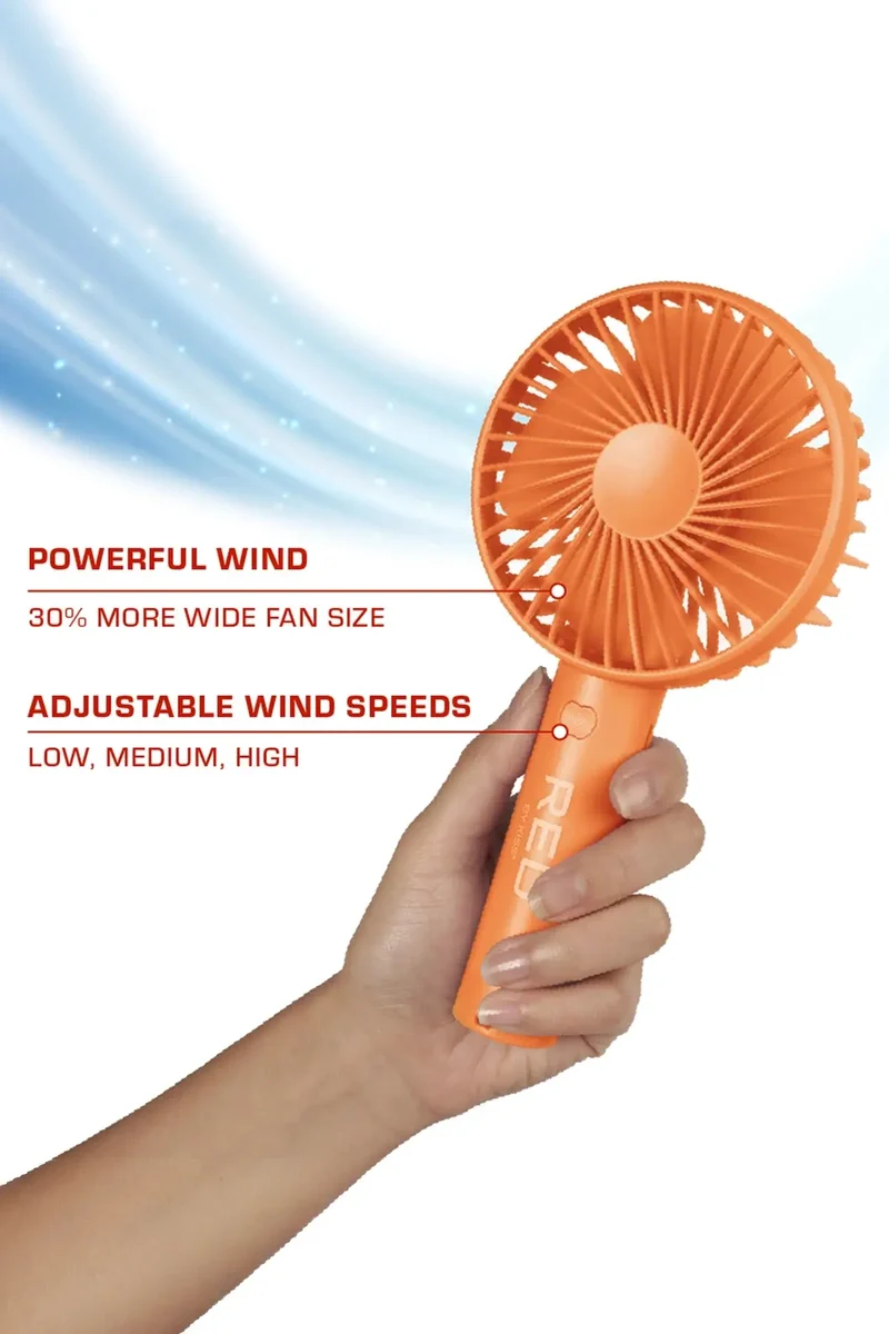 RED PORTABLE HANDHELD RECHARGEABLE BEAUTY FAN | Handheld Fan