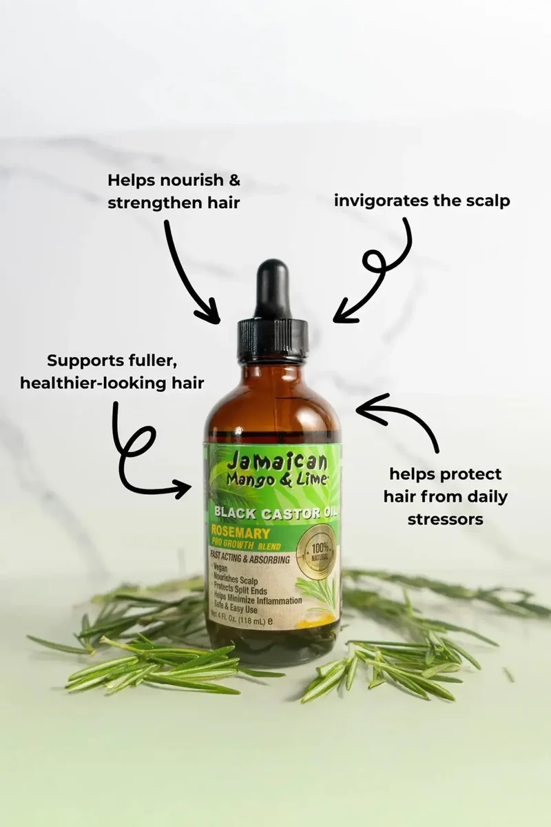 JAMAICAN MANGO & LIME BLACK CASTOR OIL - ROSEMARY