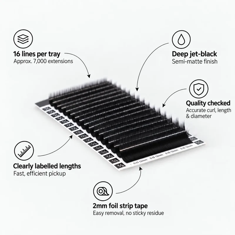 Classic Eyelash Extensions - Mixed Length Trays