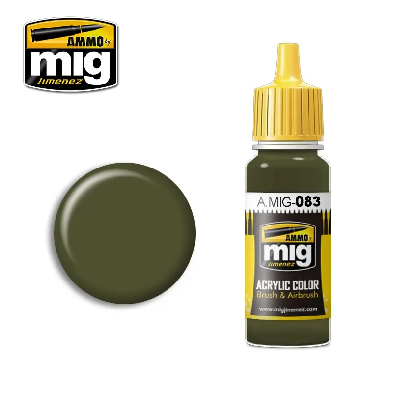 ZASHCHITNIY ZELENO (RUSSIAN POSTWAR GREEN) Acrylique Paints Colle 21 by Ammo mig