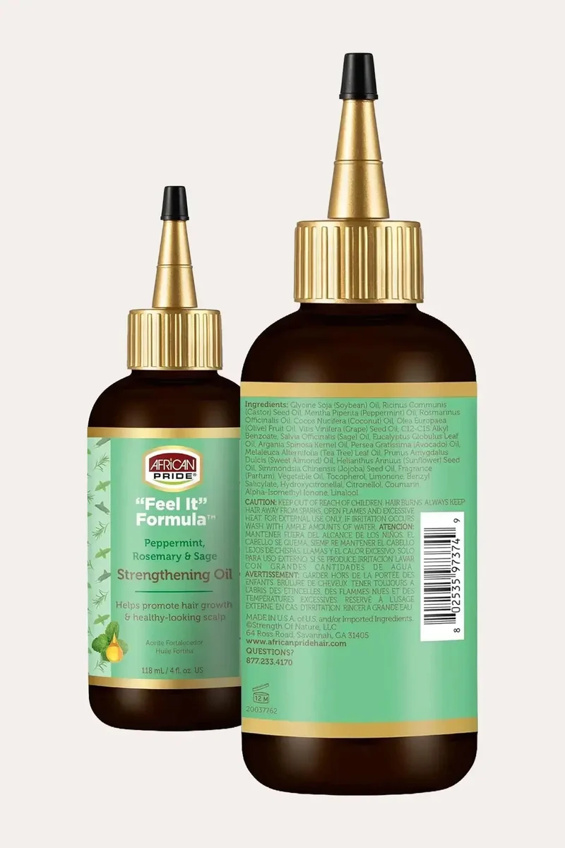 AFRICAN PRIDE FEEL IT FORMULA HAIR STRENGTHENING OIL 4oz - STIMULATING SCALP OIL
