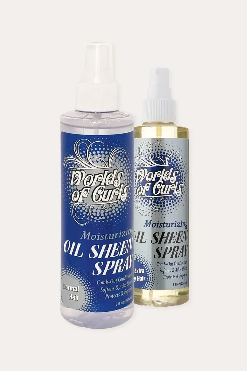 WORLDS OF CURLS COMB OUT CONDITIONER & OIL SHEEN SPRAY 8oz