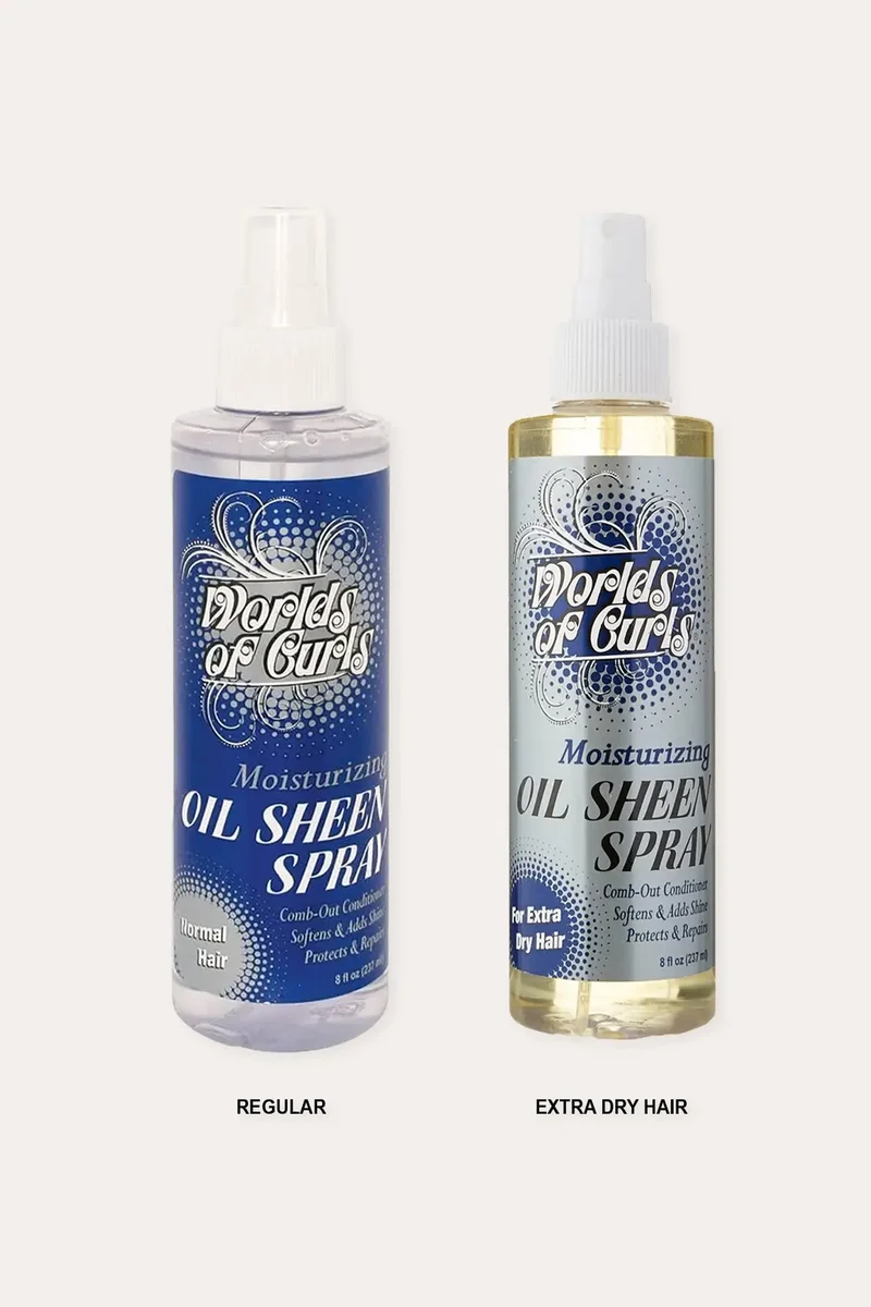 WORLDS OF CURLS COMB OUT CONDITIONER & OIL SHEEN SPRAY 8oz