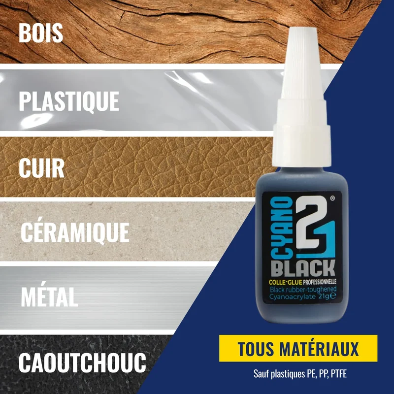🖤 Super Glue Colle21 Noir – 21g : La Super Glue Cyanoacrylate Noire - Colle Extra-Forte Multi-Usages Idéale pour le modélisme, le bricolage créatif et les réparations techniques exigeantes. 🛠️
