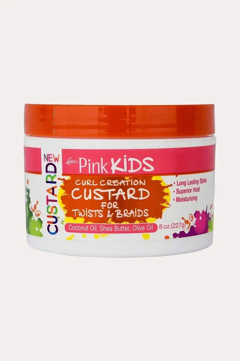 LUSTER'S PINK KIDS CUR CREATION CUSTARD FOR TWISTS & BRAIDS 8oz - COCONUT OIL AND SHEA BUTTER