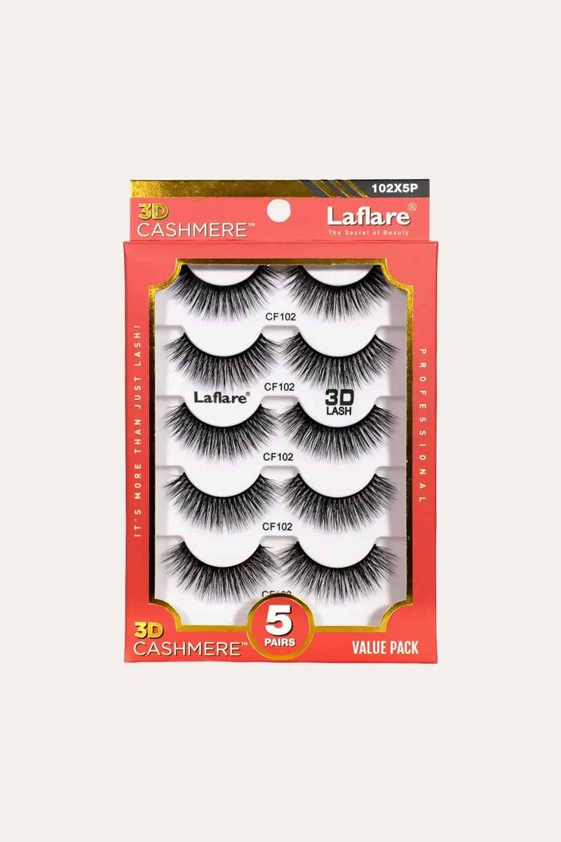 LAFLARE 3D CASHMERE LASHES_5 PAIRS VALUE PACK 400
