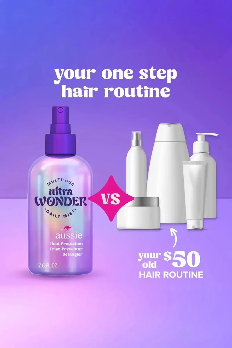 AUSSIE ULTRA WONDER DAILY MIST LIGHTWEIGHT MULTI-USE DETANGLER - PROTECT HAIR FROM HEAT STYLING