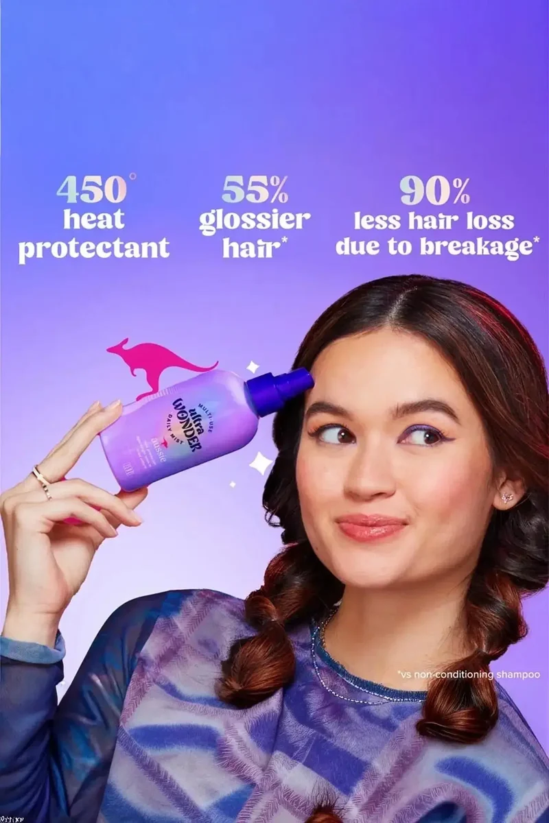 AUSSIE ULTRA WONDER DAILY MIST LIGHTWEIGHT MULTI-USE DETANGLER - PROTECT HAIR FROM HEAT STYLING
