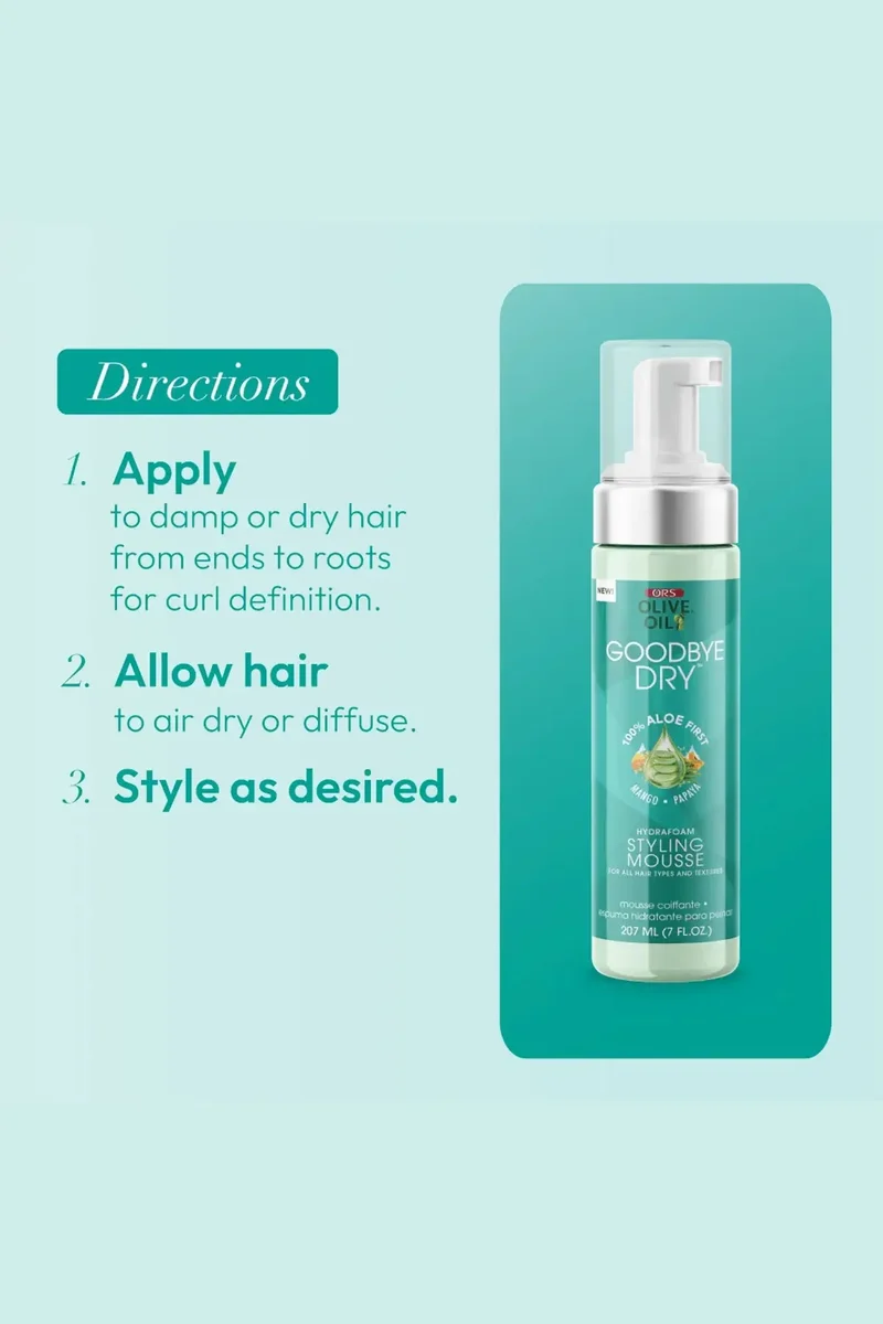 ORS OLIVE OIL GOODBYE DRY HYDRAFOAM STYLING MOUSSE 7oz