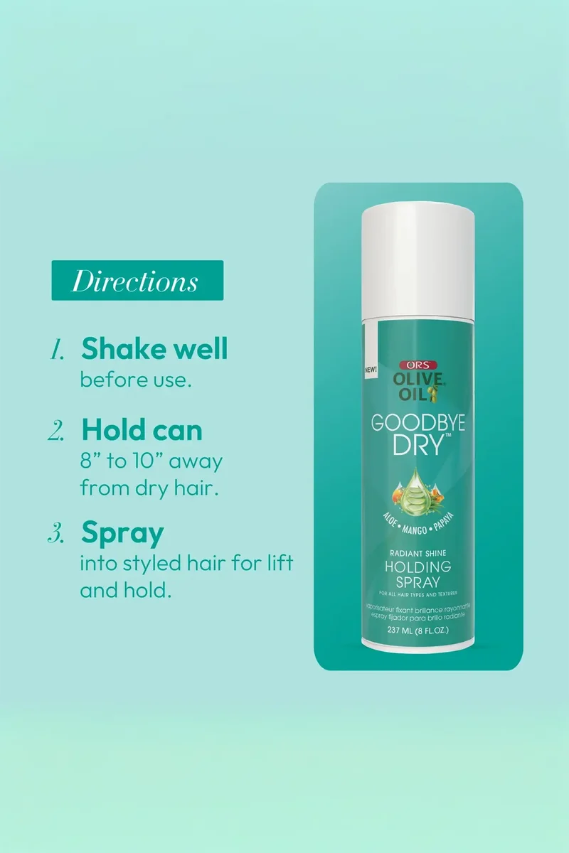 ORS OLIVE OIL GOODBYE DRY RADIANT SHINE HOLDING SPRAY 8oz