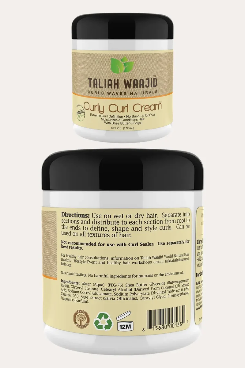 TALIAH WAAJID CURLS WAVES AND NATURALS CURLY CURL CREAM 6oz