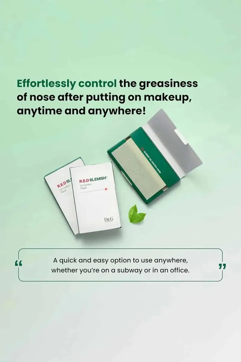 DR.G RED BLEMISH OIL CONTROL PAPER - BEST BLOTTING PAPER FOR OILY SKIN & T ZONE OIL