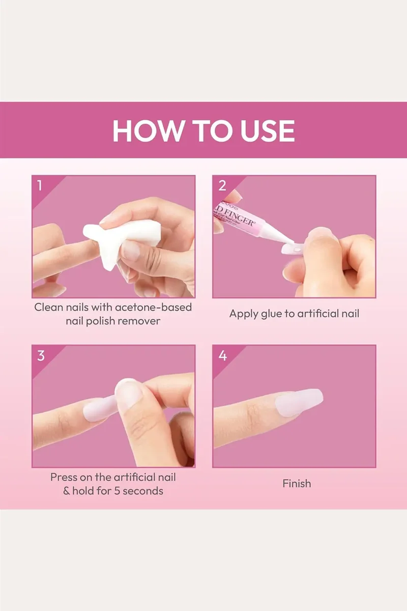GOLD FINGER PINK GEL NAIL GLUE 5 PACK