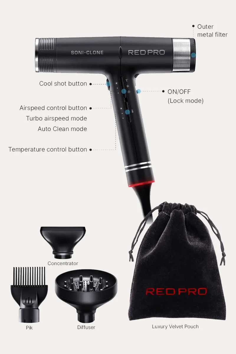 RED PRO SONI-CLONE HAIR DRYER