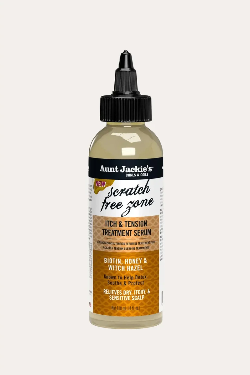AUNT JACKIES SCRATCH FREE ZONE ITCH & TENSION TREATMENT HAIR SERUM 4oz