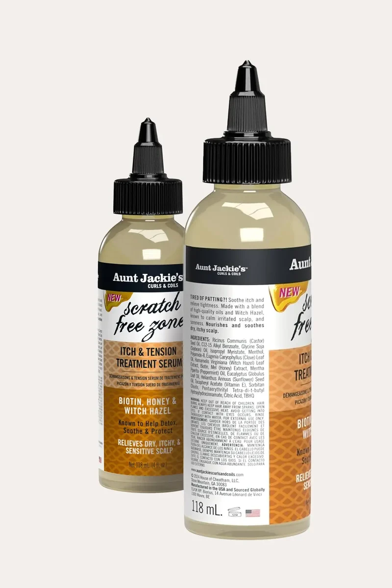 AUNT JACKIES SCRATCH FREE ZONE ITCH & TENSION TREATMENT HAIR SERUM 4oz