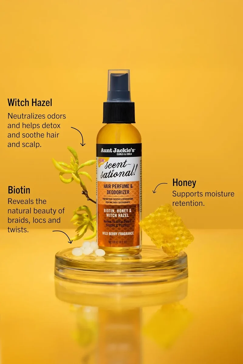 AUNT JACKIES SCENT-SATIONAL HAIR PERFUME & DEODORIZER 4oz