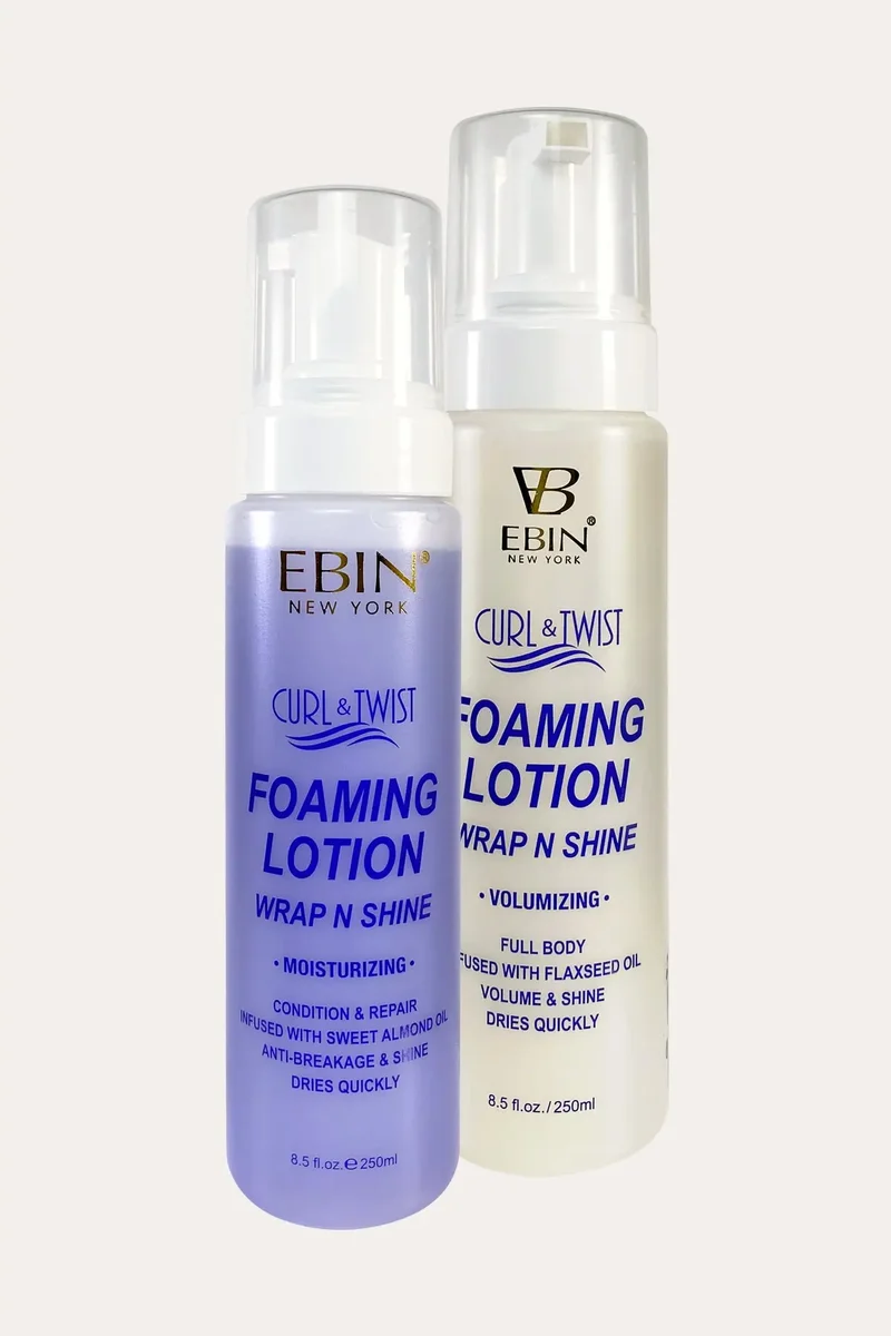 EBIN NEW YORK CURL & TWIST FOAMING LOTION WRAP N SHINE 8.5oz