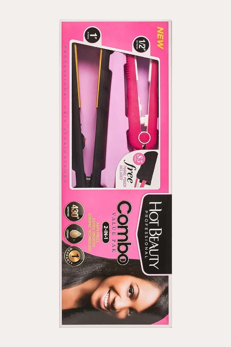 HOT BEAUTY FLAT IRONS 2 IN VALUE PACK HFID01N