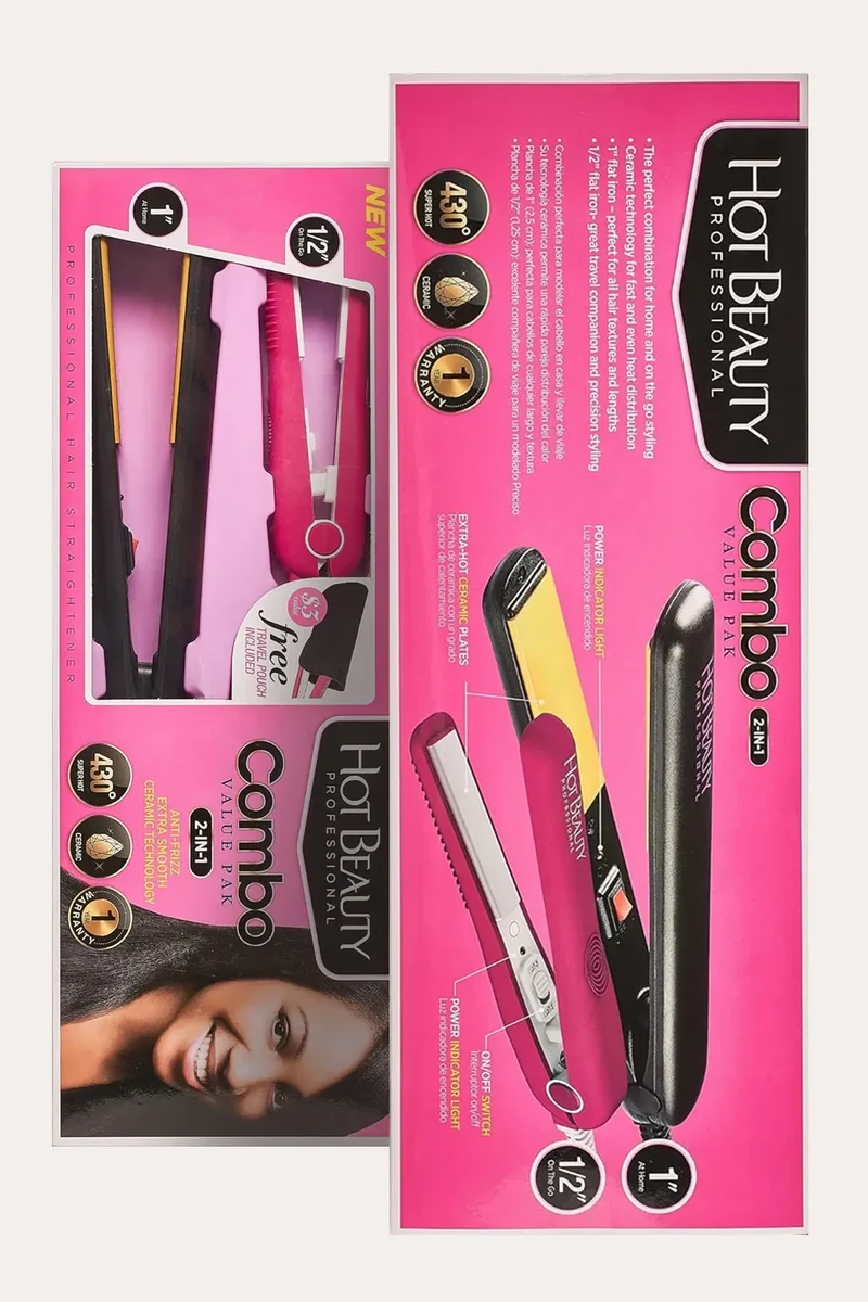 HOT BEAUTY FLAT IRONS 2 IN VALUE PACK HFID01N