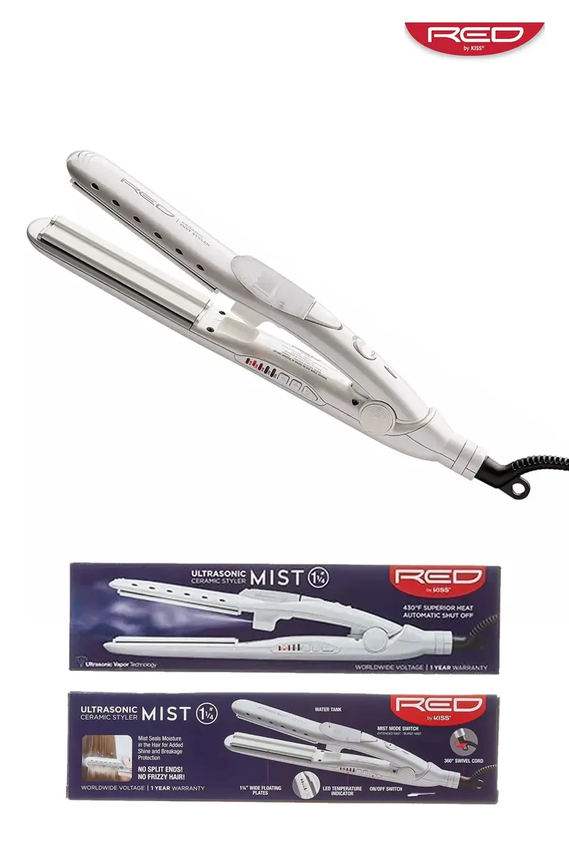 RED BY KISS ULTRASONIC MIST FLAT IRON FIM125