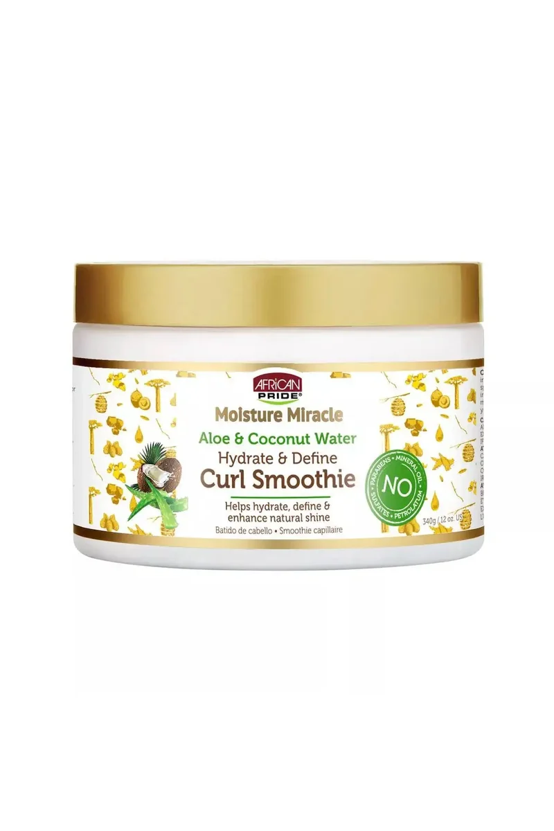 AFRICAN PRIDE ALOE&COCONUT WATER HYDRATE&DEFINE SMOOTHIE CURL ENHANCER 12oz