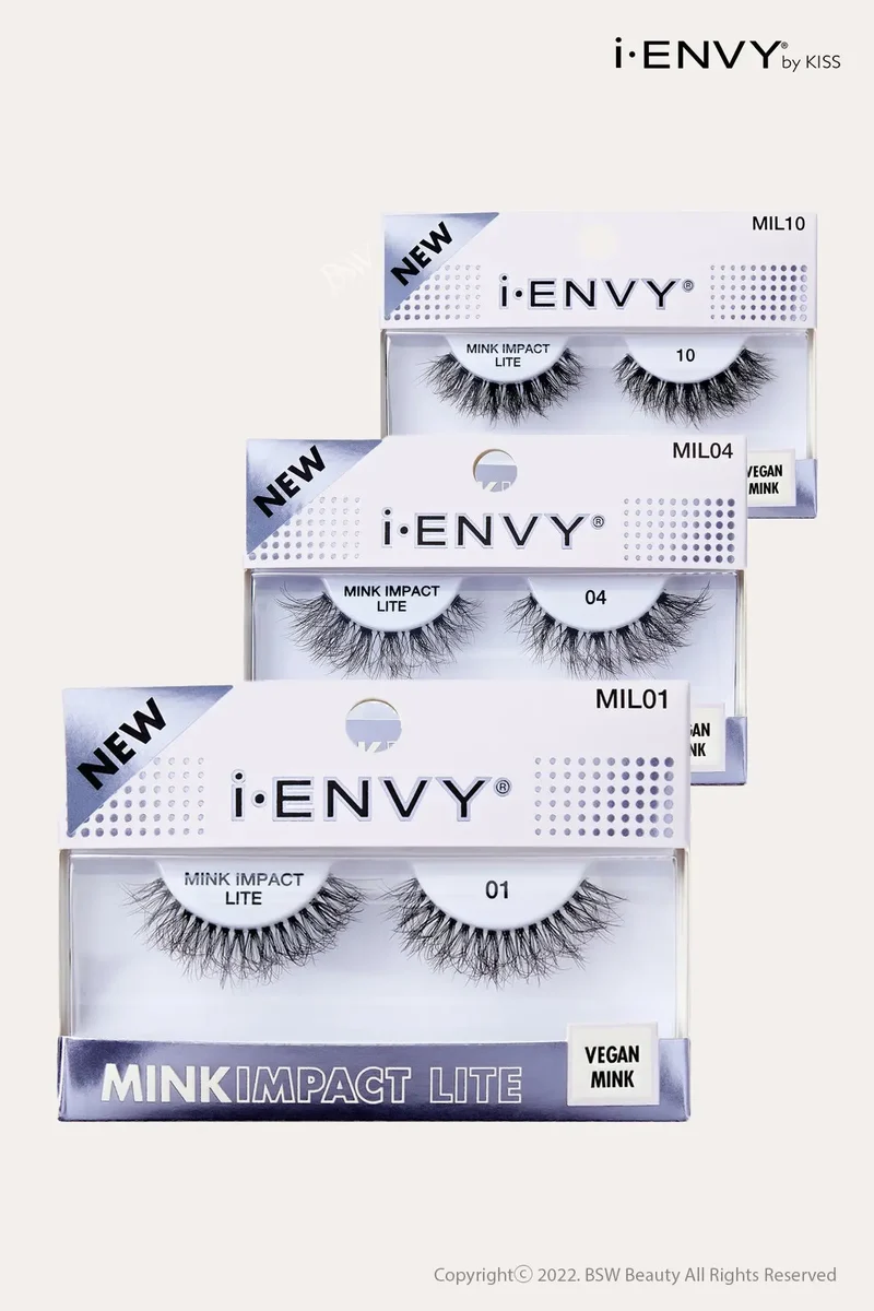 I ENVY MINK IMPACT LITE CLEAR BAND VEGAN FAUX MINK STRIP LASH