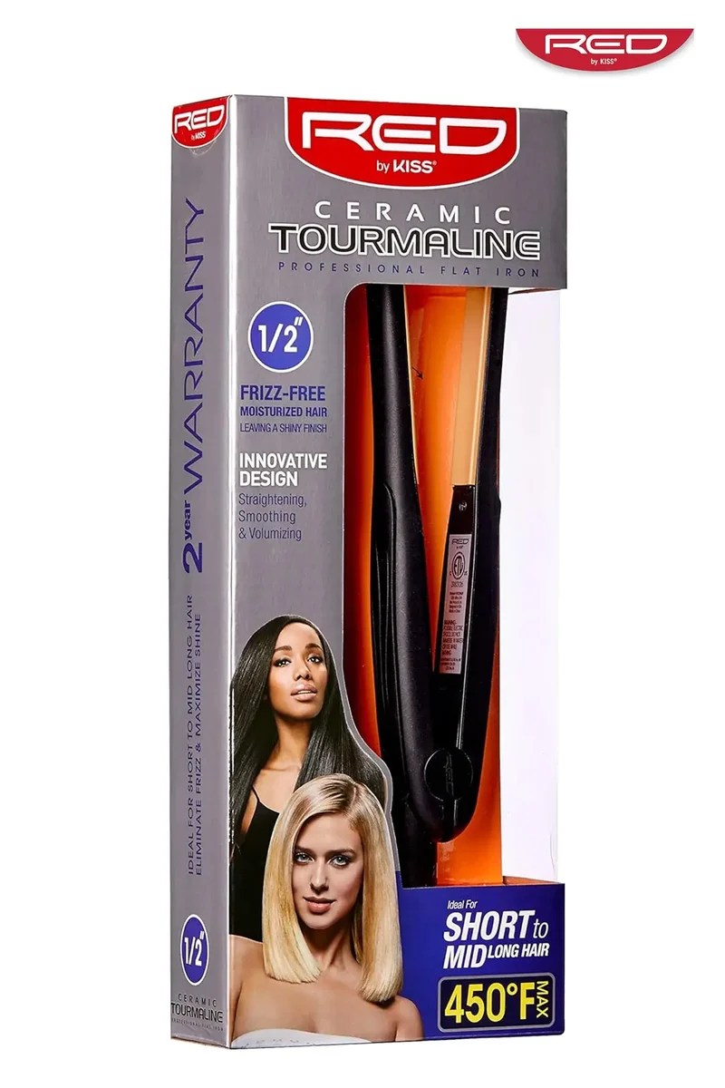 RED BY KISS 1/2" CERAMIC TOURMALINE FLAT IRON TC FI050TN