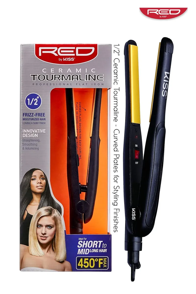 RED BY KISS 1/2" CERAMIC TOURMALINE FLAT IRON TC FI050TN