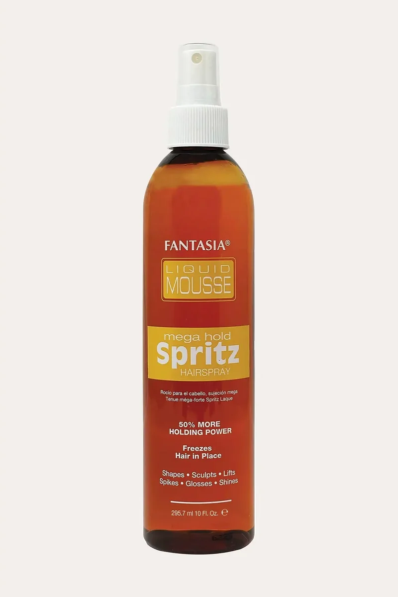 FANTASIA IC LIQUID MOUSSE MEGA HOLD SPRITZ HAIR SPRAY 10oz [YELLOW]