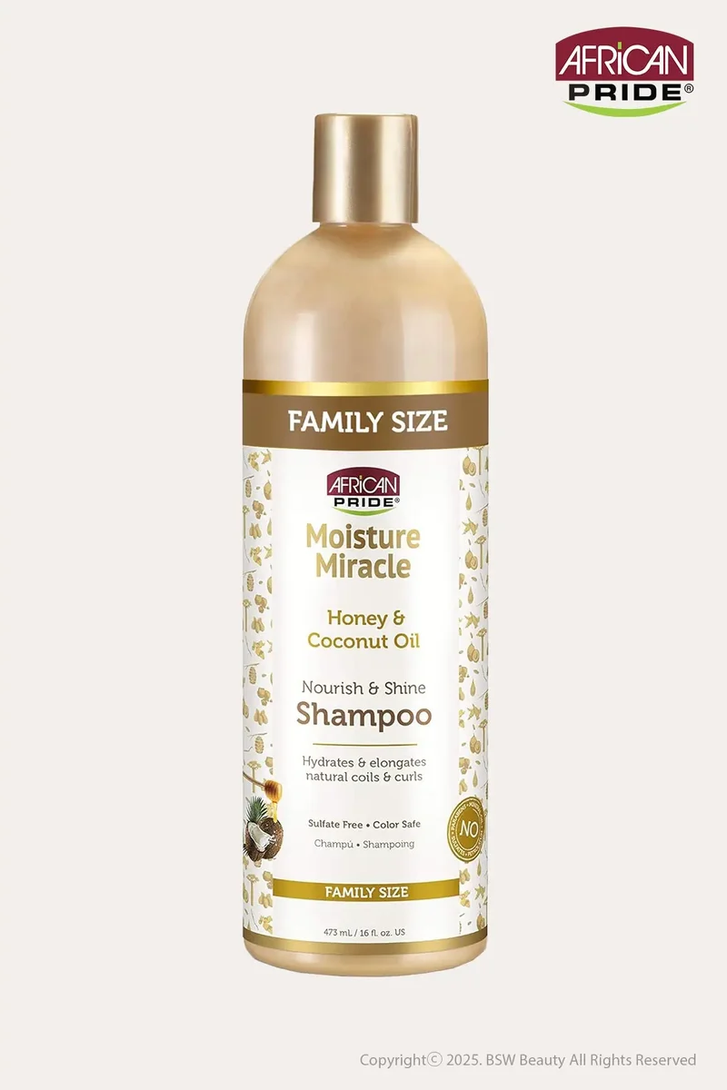 AFRICAN PRIDE MOISTURE MIRACLE HONEY & COCONUT OIL SHAMPOO 16oz